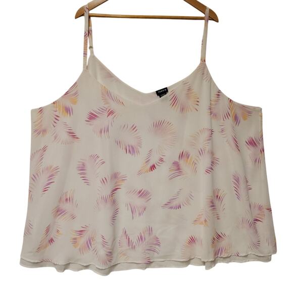 Torrid Feather‎ Print Cami Top Summer Vacation Cruise Beachy Layering Plus Sz 6X - Picture 1 of 8